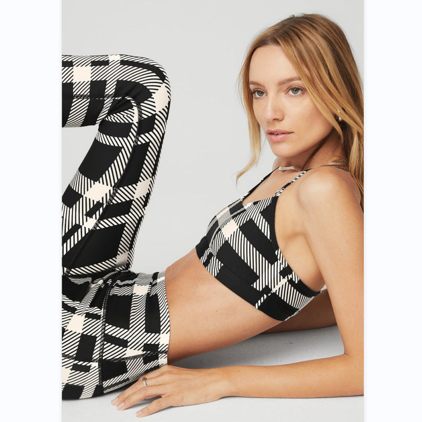 Fashion Large Plaid Yoga Clothes